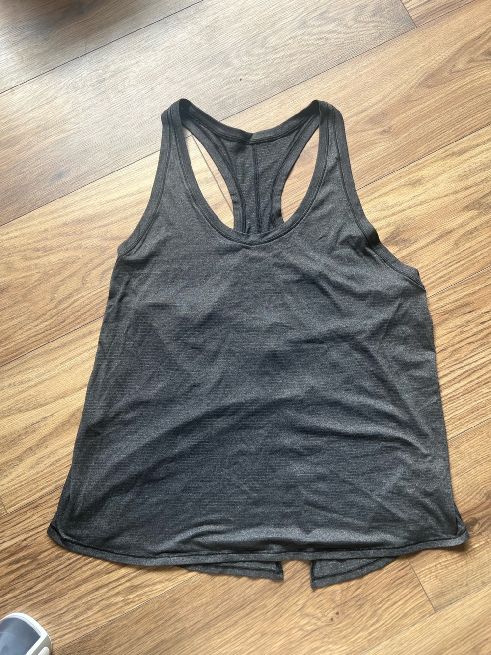 Lululemon Womens Charcoal Grey Semi Open Back Racerback Athletic Tank Top